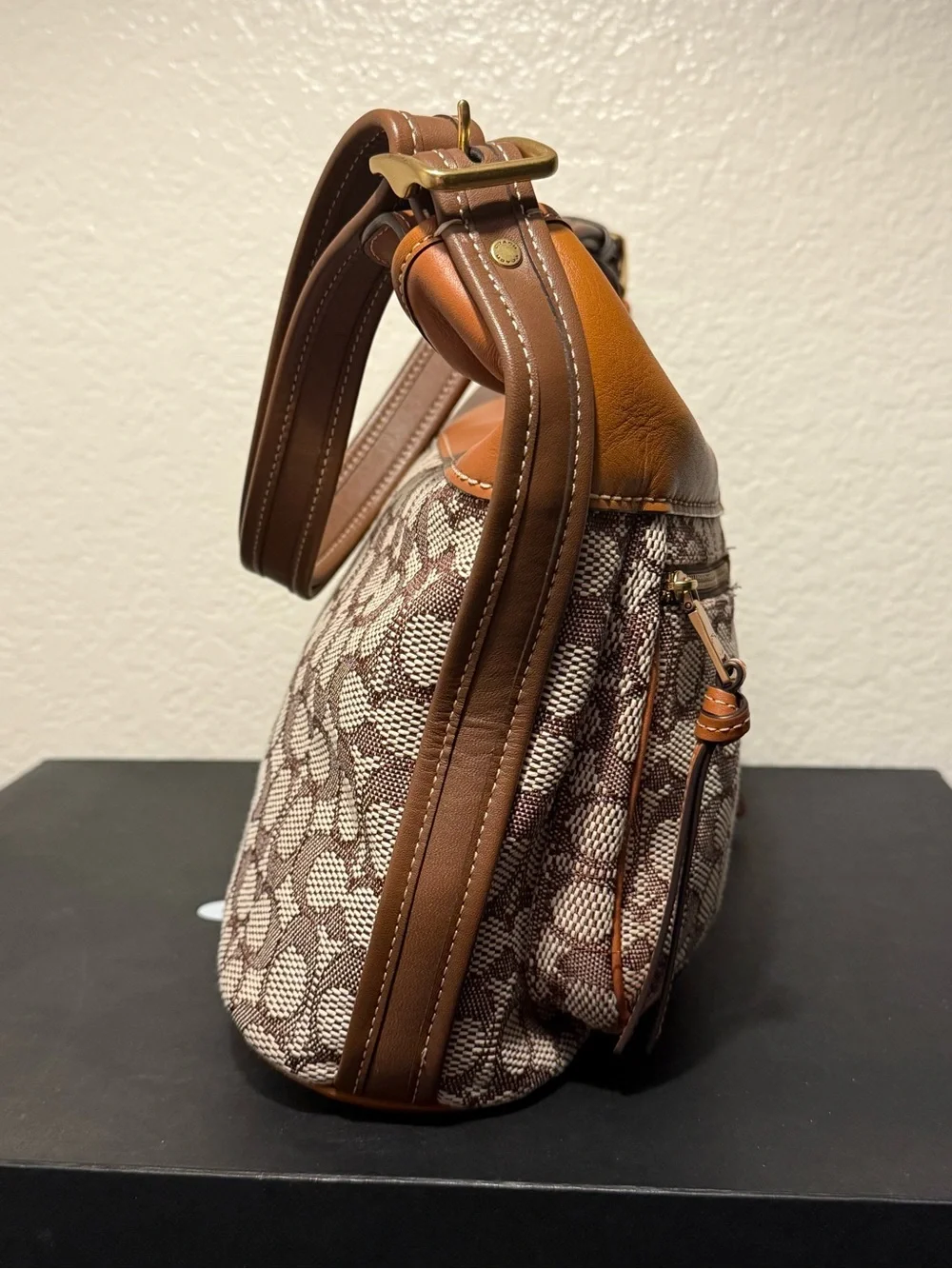 Coach Andie Shoulder Bag - Burnished Amber / Signature Jacquard Cocoa - Brass